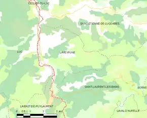 Poziția localității Laveyrune