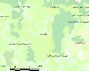 Poziția localității Laviolle