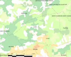 Poziția localității Lyas