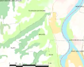 Poziția localității Mauves
