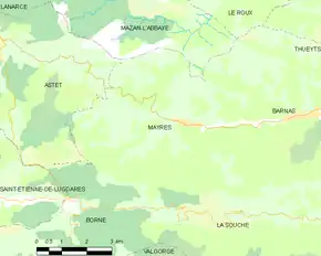 Poziția localității Mayres