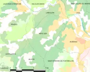 Poziția localității Mercuer