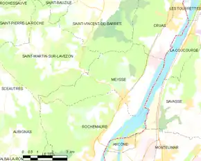 Poziția localității Meysse