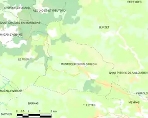 Poziția localității Montpezat-sous-Bauzon