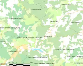 Poziția localității Nonières