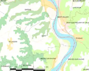 Poziția localității Ozon