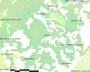 Poziția localității Payzac