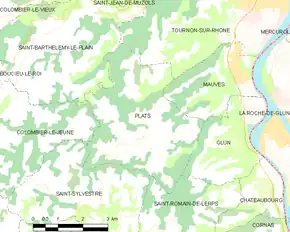 Poziția localității Plats