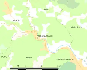 Poziția localității Pont-de-Labeaume