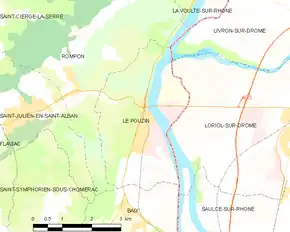 Poziția localității Le Pouzin