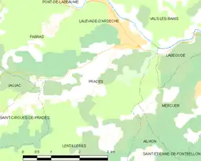 Poziția localității Prades