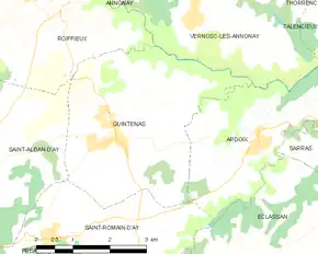 Poziția localității Quintenas