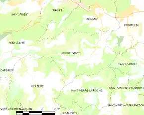 Poziția localității Rochessauve