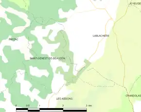 Poziția localității Saint-Genest-de-Beauzon