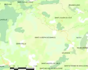 Poziția localității Saint-Joseph-des-Bancs