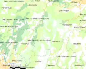 Poziția localității Saint-Laurent-sous-Coiron