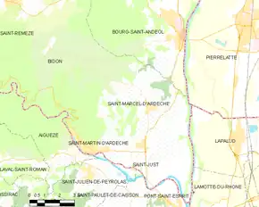 Poziția localității Saint-Marcel-d'Ardèche