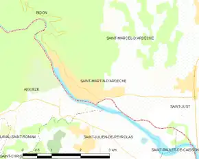 Poziția localității Saint-Martin-d'Ardèche