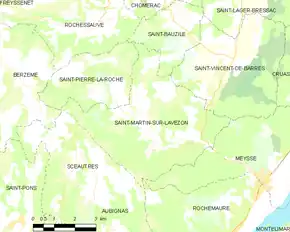 Poziția localității Saint-Martin-sur-Lavezon