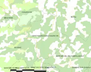 Poziția localității Saint-Maurice-en-Chalencon