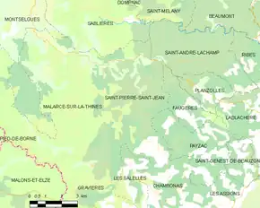 Poziția localității Saint-Pierre-Saint-Jean