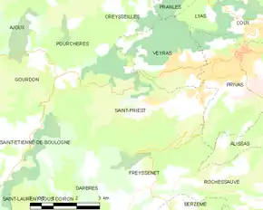 Poziția localității Saint-Priest