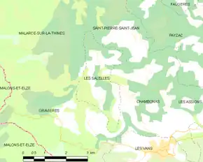 Poziția localității Les Salelles