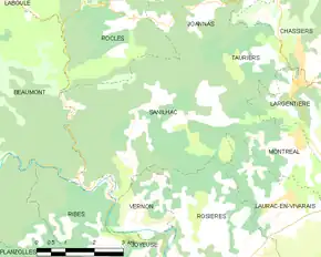 Poziția localității Sanilhac
