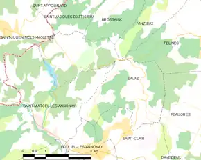 Poziția localității Savas