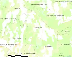 Poziția localității Sceautres