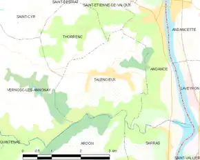 Poziția localității Talencieux