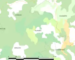 Poziția localității Tauriers