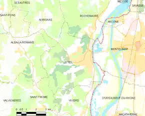 Poziția localității Le Teil