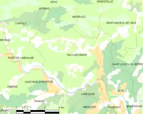 Poziția localității Vals-les-Bains