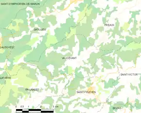 Poziția localității Vaudevant