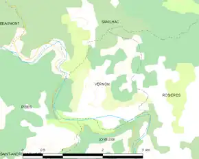 Poziția localității Vernon