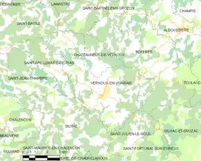 Poziția localității Vernoux-en-Vivarais