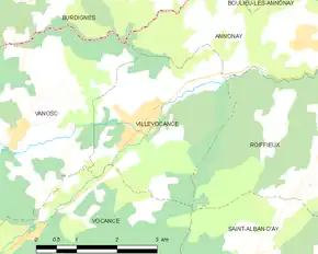 Poziția localității Villevocance