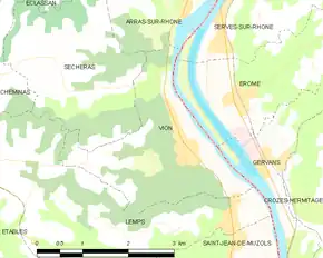 Poziția localității Vion
