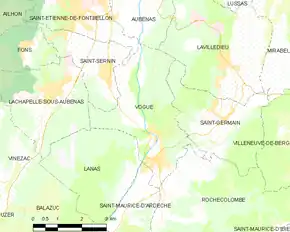 Poziția localității Vogüé