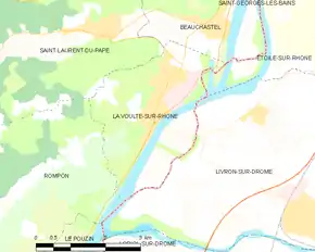 Poziția localității La Voulte-sur-Rhône