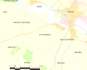 Poziția localității Acy-Romance