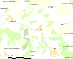 Poziția localității Aouste