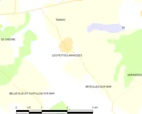Poziția localității Les Petites-Armoises