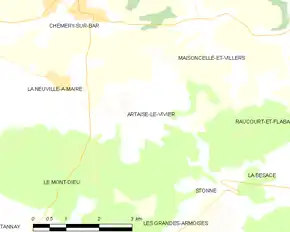 Poziția localității Artaise-le-Vivier