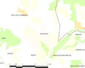 Poziția localității Auflance