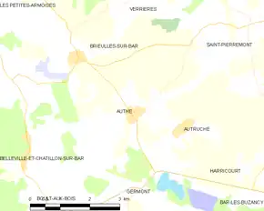 Poziția localității Authe