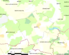 Poziția localității Autry