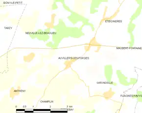 Poziția localității Auvillers-les-Forges