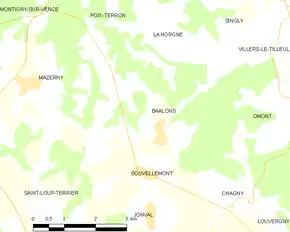 Poziția localității Baâlons